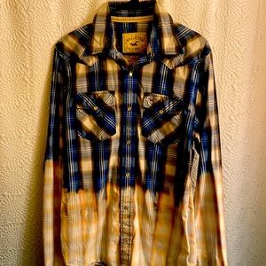 Hand bleached Hollister flannel shirt men’s  L